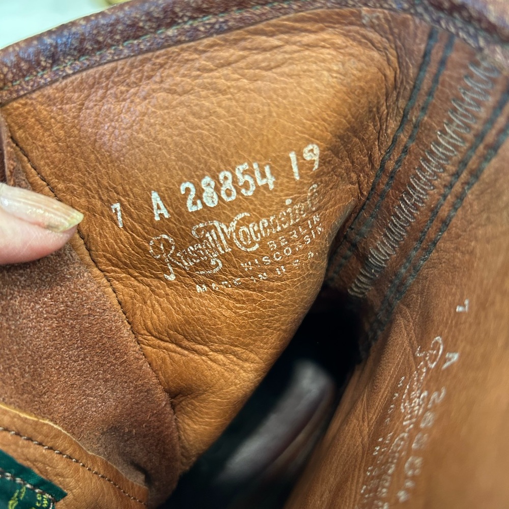 Russell Moccasin Co. Premium Build Custom Boots, Leather + Canvas Boots, Sz 7 - Picture 7 of 12